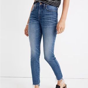 Madewell 9" High-Rise Skinny Crop Jeans: Destructed-Hem Edition